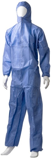 SMS Coverall Type 5/6 - Blue, 2XL, 50gsm *Breathable Coverall