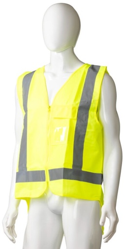 High Visibility Day/Night Safety Vest - Yellow, L, 120g Polyester Fabric