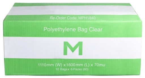 FP Polyethylene Bag - Clear, 1110mm x 1600mm x 70mu
